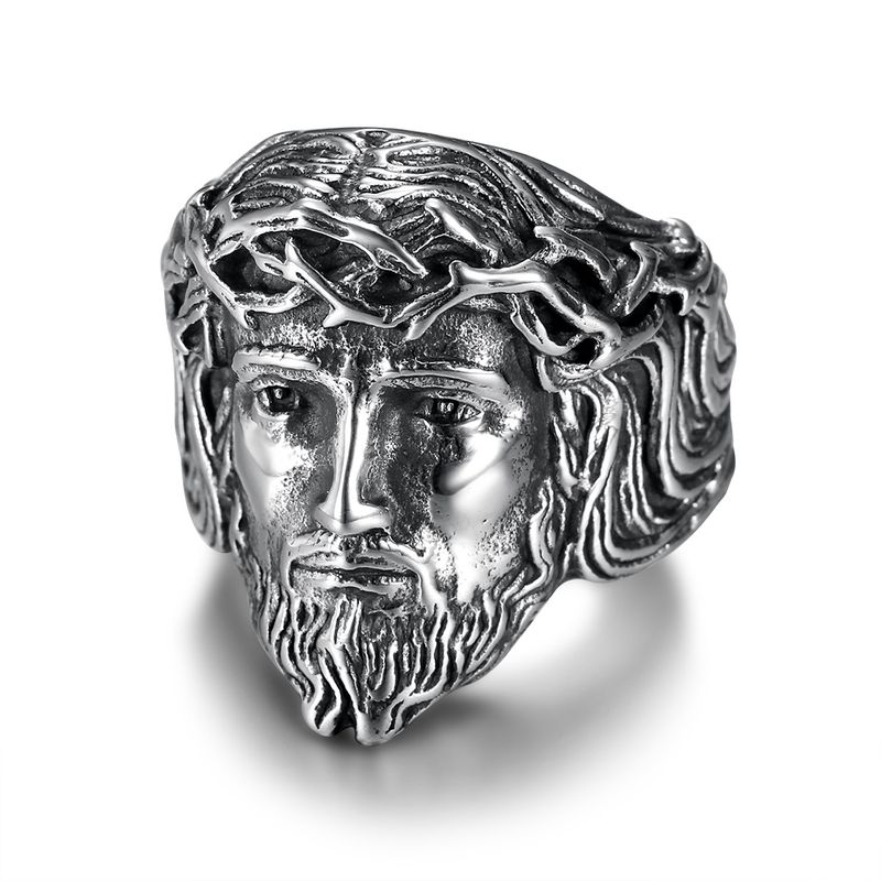 Hot Selling Stainless Steel Polished Gold Plated YS Portrait Men's Ring_voghion.com