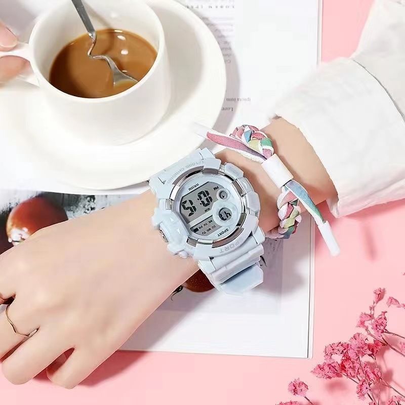 Moda per bambini Ragazze orologi bambini scuola elementare studenti ragazzi ragazze luminose trendy studente sveglia orologio elettronico ragazze modelli femminili_voghion.com