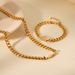 Collier et bracelet élégants en chaîne cubaine pour femmes, bijoux tendance en acier inoxydable, plaqués or, accessoires de fête, 1 pièce/2 pièces_voghion.com