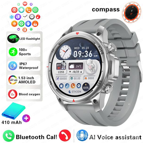 DK68 Smart Watch Cross Border New Multi Functional Large Screen Smart Watch Bluetooth Call Flashlight Step Counting Wutan_voghion.com