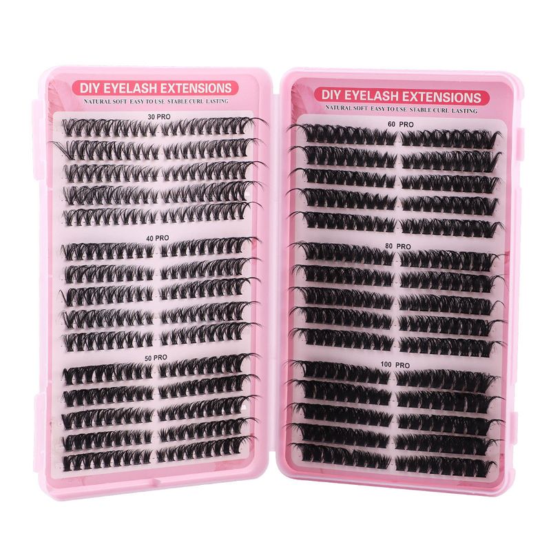 False Eyelashes Large Capacity 540 Clusters Of D Curled Thick False Eyelashes Book Set Hot Melt Segmented Mixed Eyelashes_voghion.com