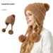Cappello invernale da donna in maglia calda con fodera in pile, per esterni, con pompon, in pelliccia di coniglio spessa e scozzese di alta qualità_voghion.com