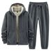 2025 Fleece Winter New Thickened Warm Two-Piece Set For Men With Lamb Wool Sweatshirt And Casual Suit_voghion.com