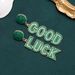 St. Patrick's Day alloy letters inlaid with diamonds and rice beads GOOD LUCK Irish theme event_voghion.com