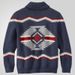 Klassischer Herren-Strickpullover mit geometrischem Jacquardmuster und Stehkragen im Vintage-Stil, Modell SY0044_voghion.com