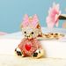 Rhinestone Bear Car For Women, Exquisite And Cute Korean Creative Backpack Pendant, Metal Keychain Ring Gift_voghion.com