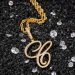 New Initial Letter Custom Name Pendant Necklace Cool Flowery Cursive Personalized Bling Cubic Zirconia CZ Real Gold Hip_voghion.com
