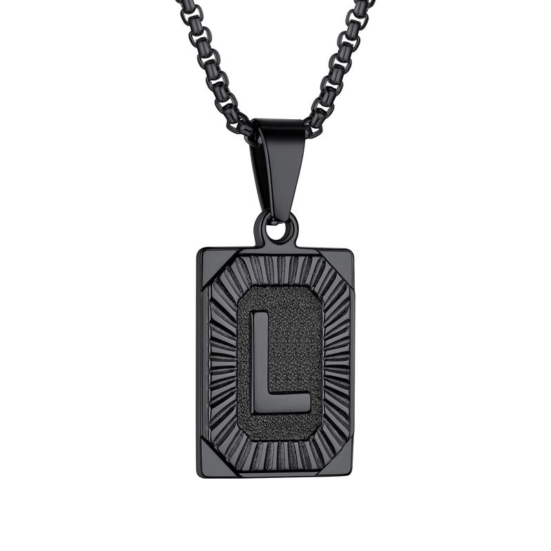 Collana con lettera in acciaio inossidabile Laatikui per uomo e donna, ciondolo con targhetta per cani A-D Initail per la festa del papà e Natale_voghion.com