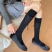 JK Calf For Women, Solid Color Vertical Stripes, Long Tube Socks, Spring And Summer Versatile, Sweet Girly Style With_voghion.com