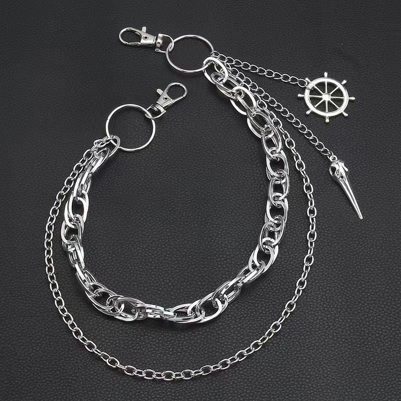 Halloween Dark Style Sharp-Billed Bird Head Pendant Pants Hip-Hop Trend Metal Multi-Layer Waist Chain_voghion.com