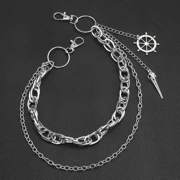 Halloween Dark Style Sharp-Billed Bird Head Pendant Pants Hip-Hop Trend Metal Multi-Layer Waist Chain_voghion.com