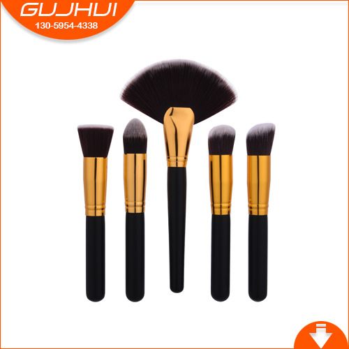 5 stk makeup børster sæt skønhedsværktøjer ventilator børste skrå børste foundation børste kombination GUJHUI_voghion.com