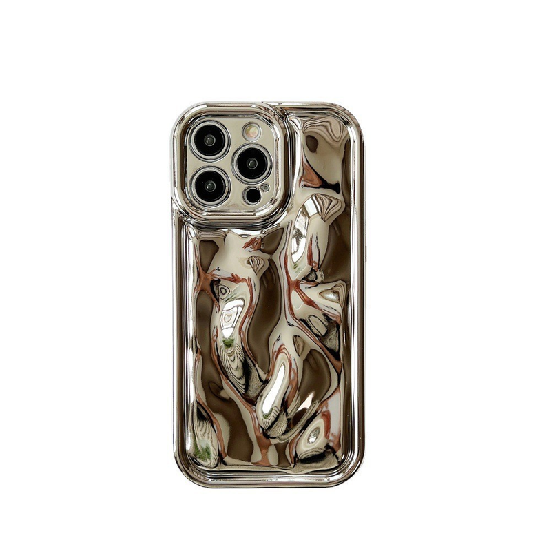 Mobile phone case electroplated silver meteorite pattern suitable for iPhone15promax Apple 14 mobile phone case 13 three-dimensional 12 trend_voghion.com