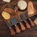 Christmas Tree Handle Acacia Wood Cheese Knife And Fork 6-Piece Set With Wooden Stand_voghion.com