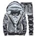 Herrenbekleidung Herbst und Winter Herren Sport- und Freizeitanzüge aus Samt Herren Camouflage Mode Kapuzenpullover verdickt warm zweiteilig_voghion.com