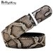 HOT New Fashion Realistic Gray Snake Print Belt for Men Automatic Buckle Cow Leather Waist Strap Male Width 3.5 Cm For Gift_voghion.com