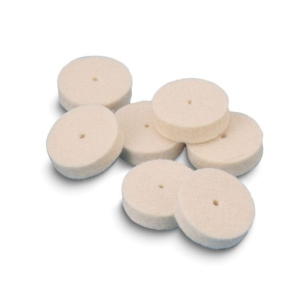 Pkg/25 Miniature 1/2x1/8 Hard Solid Square Edge Felt Wheels_voghion.com