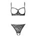 Il reggiseno traforato più sexy Gerie Set con perizoma aperto sul cavallo Sexy L_voghion.com