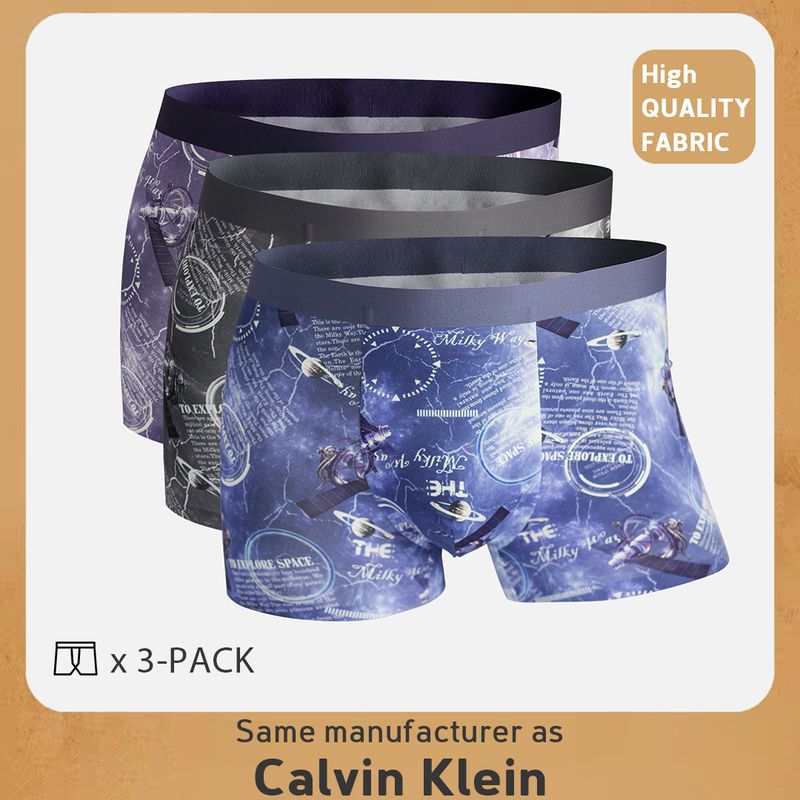 Paket treh moških brezšivnih cosmic boksaric, tankih in z enosmernim notranjim mednožjem, ki odvaja vlago_voghion.com