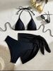 Women's Clothing New Sexy Split Swimsuit Swimsuit Women's Three Piece Suit Solid Color Bikini_voghion.com