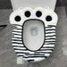 Cuscino per sedile WC universale a forma di zampa d'orso, con adesivo invernale, per quattro stagioni, addensato_voghion.com