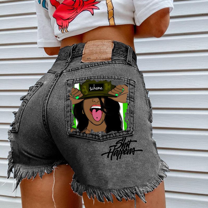 Pantaloncini di jeans alla moda in stile britannico da donna_voghion.com