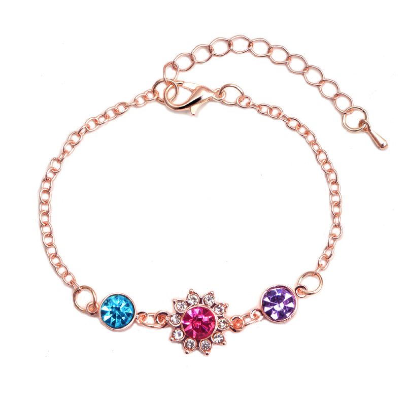Nueva joyería de mano de girasol de oro rosa para mujer; estilo de pulsera de todos los partidos Pulsera pequeña y fresca Ventas directas de fábrica_voghion.com