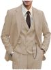 Men's Slim Fit Herringbone Suit 3-Piece Set - Business Casual Blazer, Vest & Pants For Wedding, Party & Office_voghion.com