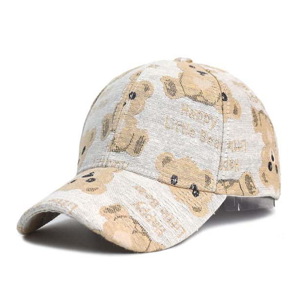 Boné de beisebol de urso fofo novo primavera sunh dog print homens mulheres unissex-adolescentes algodão snapback bonés moda hip hop vintage_voghion.com
