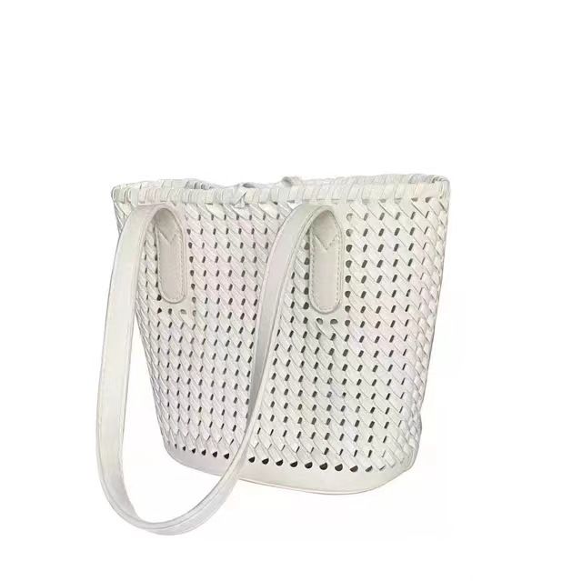 Sac à main pour femme, nouvelle tendance 2024, texture de haute qualité, fourre-tout à bandoulière unique, niche tissée, mode, sac seau léger_voghion.com
