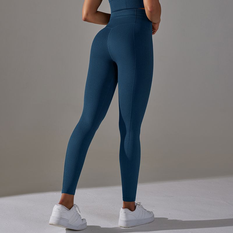 Nové bezešvé pletené puntíkované vysoké pasové úzké jógové kalhoty, sportovní běh, fitness, zkrácené kalhoty_voghion.com