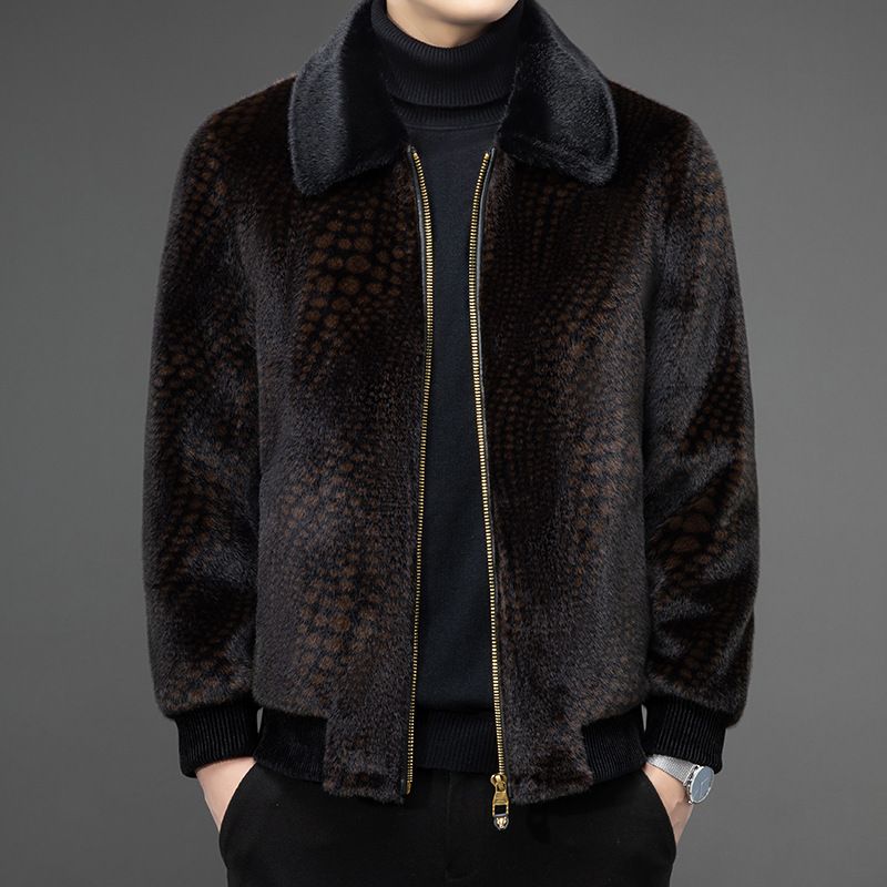 Herren-Premium-Kunstnerz-Pelzjacke mit Kapuze – Verdickter Wintermantel für Business Casual und Pendeln in der Stadt_voghion.com