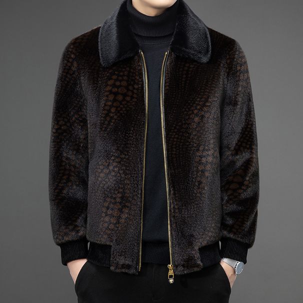 Herren-Premium-Kunstnerz-Pelzjacke mit Kapuze – Verdickter Wintermantel für Business Casual und Pendeln in der Stadt_voghion.com