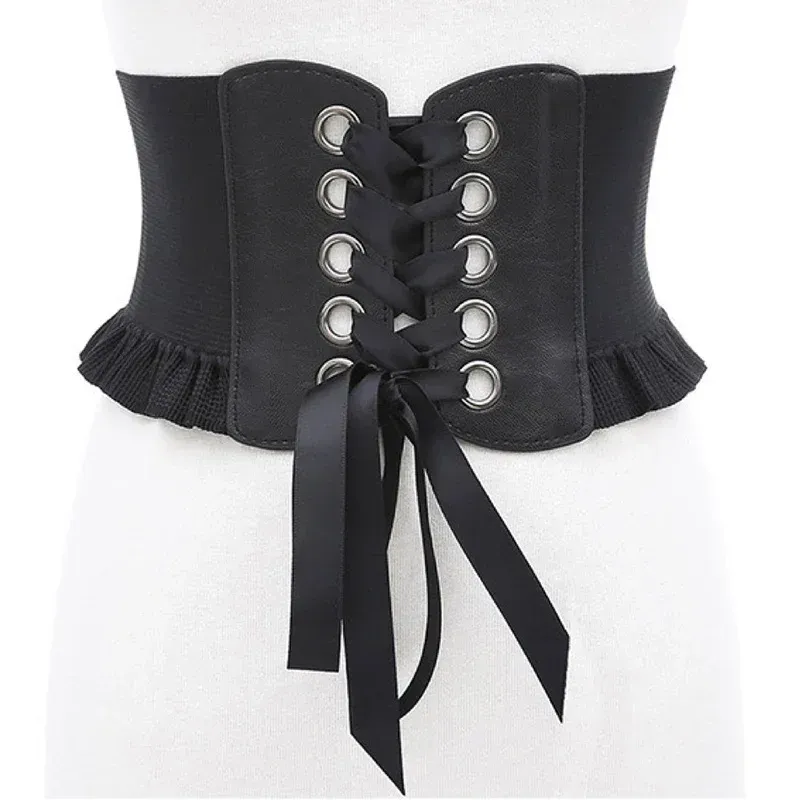 HOT Women Wide Waistband Female Elastic High Waist Bandages Girdle Belts for Coat Dress Feminin Ceinture Red Corset Belt_voghion.com