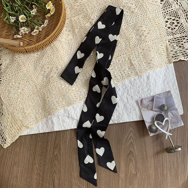 Fascia per capelli, fascia per capelli, cintura decorativa, sciarpa piccola versatile estiva di alta qualità a doppio strato a pois_voghion.com