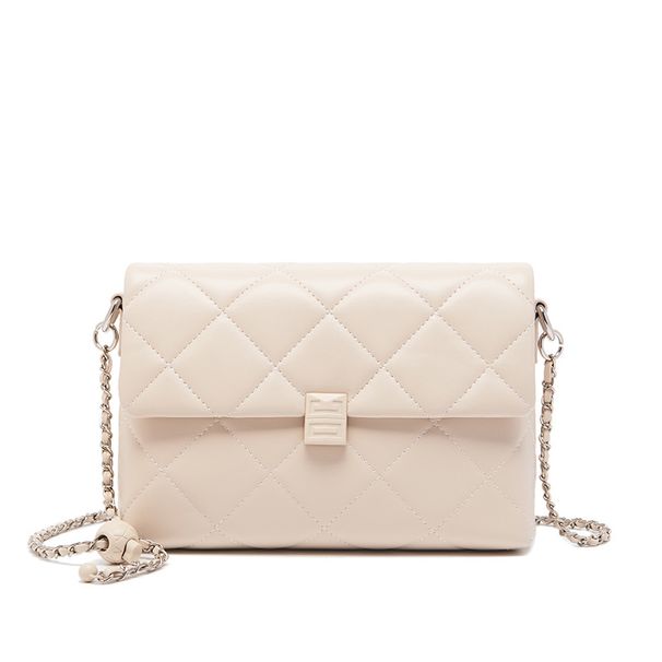 Borsa a tracolla multifunzionale piccola quadrata trapuntata con catena, nuova moda autunno e inverno Nicole 2025, casual, versatile, semplice, per il pendolarismo quotidiano._voghion.com