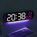 Moderna sveglia digitale a LED con visualizzazione della temperatura, del calendario e della settimana - Retroilluminazione multicolore_voghion.com