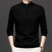Maglione lavorato a maglia da uomo, nuovo, autunno inverno, collo alto, tinta unita, mezza cerniera, versatile, base, maglietta_voghion.com