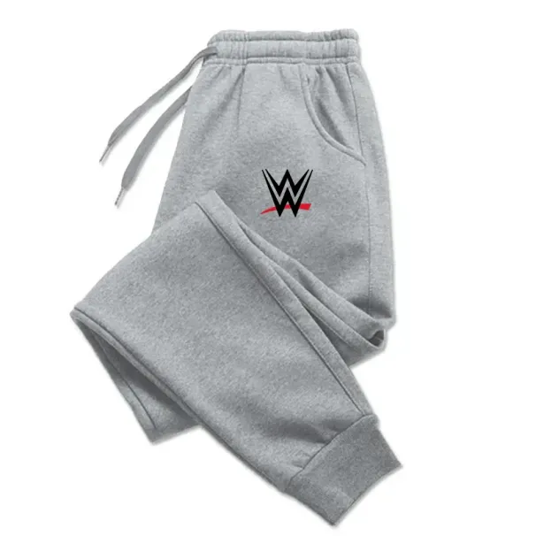 2025 Herbst Winter Herren WWE Mode Lässig Kordelzug Jogging Bedruckte Sport Enge Hose_voghion.com