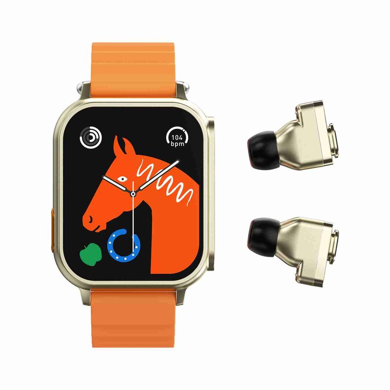N22 2 in 1 1.96 inch HD Display Sport Bluetooth Call Earphone Smart Watch(Orange)_voghion.com