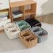 Nordic Square Storage Basket With Handles - Woven Cotton Rope Organizer For Snacks & Desk Essentials_voghion.com