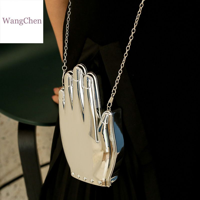 Leuke palmvormige acryl nieuwe productdiner damesketting diagonale straddle handtas_voghion.com