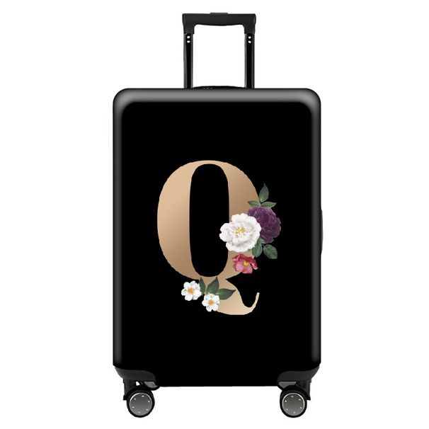 Ochranný kryt na zavazadla s kreativním písmenem, zesílený elastický kryt na zavazadla o rozměrech 24 palců, kryt na kufr na vozík_voghion.com