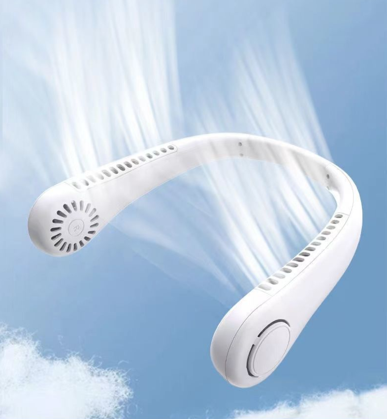 Leafless Neck Hanging Lazy Mini Portable Convenient Personal Student Sports USB Rechargeable Strong Wind Fan_voghion.com