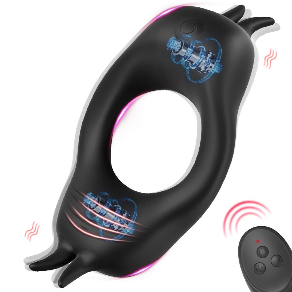 Wireless Remote Control Ring Vibrator Stimulate Women Clitoris Massage Delay Ejaculation Erection Vibrating Ring Shop_voghion.com