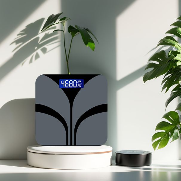 Gray&Black Bathroom Scale Body Weight, Highly Accurate Digital Weighing Hine For People, LCD Display, Sturdy Tempered_voghion.com