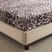 Brown Leopard Print Fitted Sheet - 3D Printed Polyester Bed Cover With Animal Pattern - Wild & Elegant Bedding Set_voghion.com
