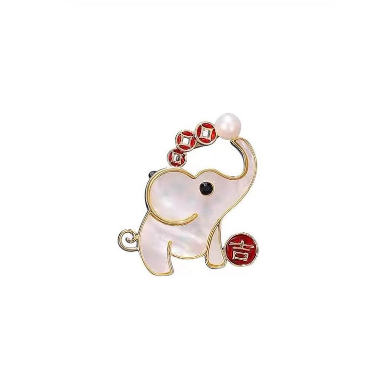 Populaire kleine dieren, schattige schelpen, babyolifanten, broches, hoogwaardige anti-lichtspelden voor dames, jassen, parelcorsages, accessoires_voghion.com