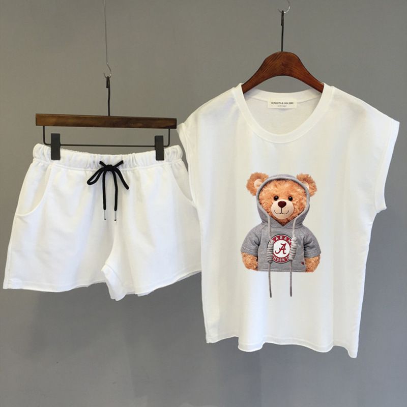 Damenbekleidung Casual Sports Fashion Anzug Weiblicher Sommer Koreanische Version Lose Weste Shorts Zweiteiliger Anzug_voghion.com