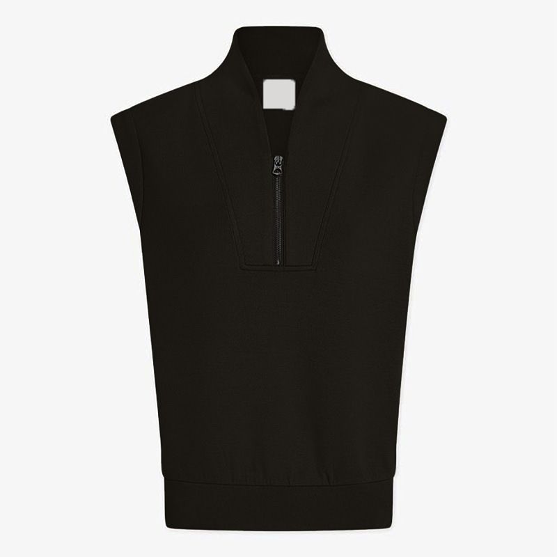 001 Cross-Border Solid Color Half-Zip Square Neck Top Sleeveless Drawstring High-Waist Shorts Copper Ammonia Silk Air Layer_voghion.com